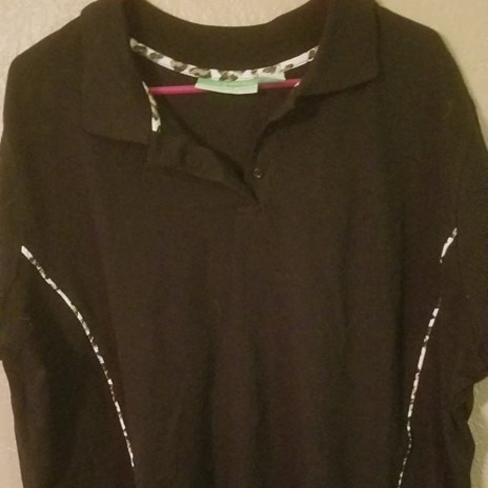 Allyson Whitmore Golf Black Leopard Accent Shirt